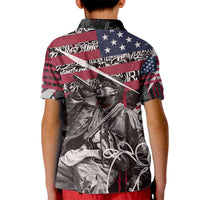 Hip Hop Graffiti Kid Polo Shirt with Rapper Portrait and American Flag Street Art - Wonder Print Shop