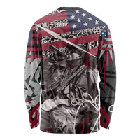 Hip Hop Graffiti Long Sleeve Shirt with Rapper Portrait and American Flag Street Art - Wonder Print Shop