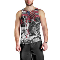 Hip Hop Graffiti Men Tank Top with Rapper Portrait and American Flag Street Art - Wonder Print Shop