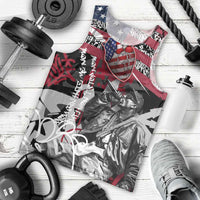 Hip Hop Graffiti Men Tank Top with Rapper Portrait and American Flag Street Art - Wonder Print Shop