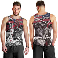Hip Hop Graffiti Men Tank Top with Rapper Portrait and American Flag Street Art - Wonder Print Shop