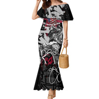 Hip Hop Graffiti Mermaid Dress with Rapper Portrait and American Flag Street Art - Wonder Print Shop