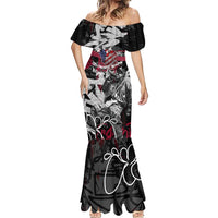 Hip Hop Graffiti Mermaid Dress with Rapper Portrait and American Flag Street Art - Wonder Print Shop