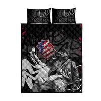 Hip Hop Graffiti Quilt Bed Set with Rapper Portrait and American Flag Street Art - Wonder Print Shop
