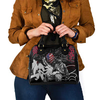 Hip Hop Graffiti Shoulder Handbag with Rapper Portrait and American Flag Street Art - Wonder Print Shop