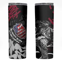 Hip Hop Graffiti Skinny Tumbler with Rapper Portrait and American Flag Street Art - Wonder Print Shop