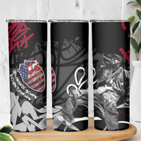 Hip Hop Graffiti Skinny Tumbler with Rapper Portrait and American Flag Street Art - Wonder Print Shop