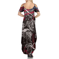 Hip Hop Graffiti Summer Maxi Dress with Rapper Portrait and American Flag Street Art - Wonder Print Shop