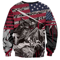 Hip Hop Graffiti Sweatshirt with Rapper Portrait and American Flag Street Art - Wonder Print Shop