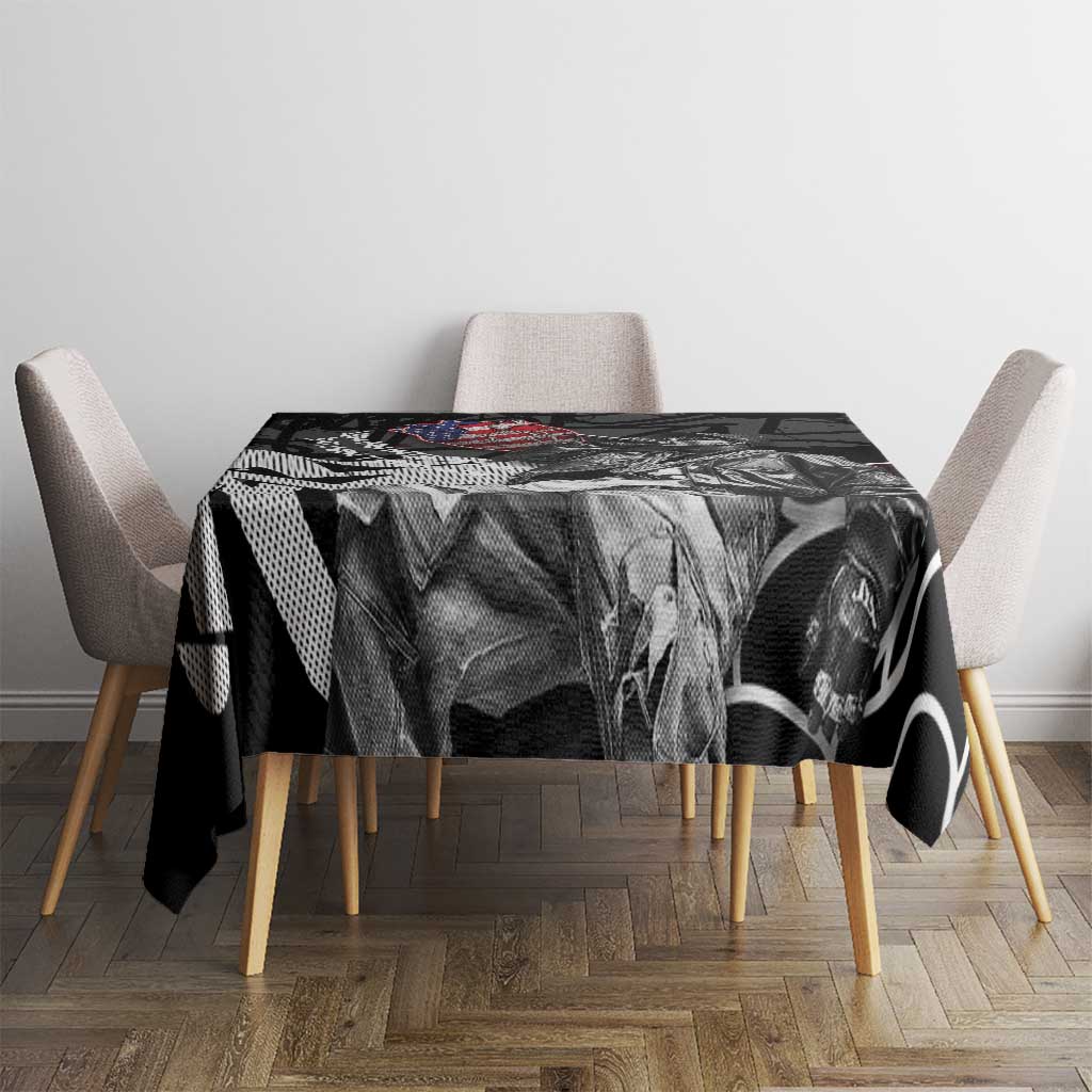 Hip Hop Graffiti Tablecloth with Rapper Portrait and American Flag Street Art - Wonder Print Shop
