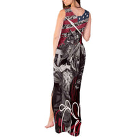 Hip Hop Graffiti Tank Maxi Dress with Rapper Portrait and American Flag Street Art - Wonder Print Shop