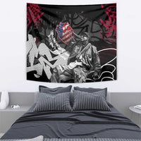 Hip Hop Graffiti Tapestry with Rapper Portrait and American Flag Street Art - Wonder Print Shop