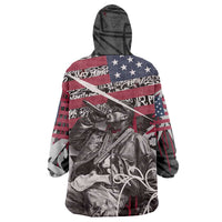 Hip Hop Graffiti Wearable Blanket Hoodie with Rapper Portrait and American Flag Street Art - Wonder Print Shop