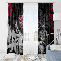 Hip Hop Graffiti Window Curtain with Rapper Portrait and American Flag Street Art - Wonder Print Shop