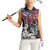 Hip Hop Graffiti Women Sleeveless Polo Shirt with Rapper Portrait and American Flag Street Art - Wonder Print Shop