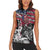 Hip Hop Graffiti Women Sleeveless Polo Shirt with Rapper Portrait and American Flag Street Art - Wonder Print Shop