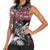 Hip Hop Graffiti Women Sleeveless Polo Shirt with Rapper Portrait and American Flag Street Art - Wonder Print Shop