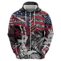 Hip Hop Graffiti Zip Hoodie with Rapper Portrait and American Flag Street Art - Wonder Print Shop