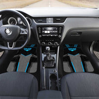 Custom Bowling Team Car Mats with Blue Bowling Pin Heartbeat Graphic and Winged Emblem - Wonder Print Shop