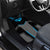 Custom Bowling Team Car Mats with Blue Bowling Pin Heartbeat Graphic and Winged Emblem - Wonder Print Shop