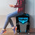 Custom Bowling Team Luggage Cover with Blue Bowling Pin Heartbeat Graphic and Winged Emblem - Wonder Print Shop