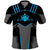 Custom Bowling Team Polo Shirt with Blue Bowling Pin Heartbeat Graphic and Winged Emblem - Wonder Print Shop