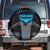 Custom Bowling Team Spare Tire Cover with Blue Bowling Pin Heartbeat Graphic and Winged Emblem - Wonder Print Shop