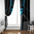 Custom Bowling Team Window Curtain with Blue Bowling Pin Heartbeat Graphic and Winged Emblem - Wonder Print Shop
