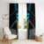 Custom Bowling Team Window Curtain with Blue Bowling Pin Heartbeat Graphic and Winged Emblem - Wonder Print Shop
