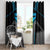 Custom Bowling Team Window Curtain with Blue Bowling Pin Heartbeat Graphic and Winged Emblem - Wonder Print Shop