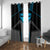 Custom Bowling Team Window Curtain with Blue Bowling Pin Heartbeat Graphic and Winged Emblem - Wonder Print Shop