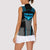 Custom Bowling Team Women Sleeveless Polo Shirt with Blue Bowling Pin Heartbeat Graphic and Winged Emblem - Wonder Print Shop
