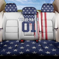 Motocross Rider Graphic Dirtbike Racing Back Car Seat Cover with Distressed American Flag and Custom Number - Wonder Print Shop