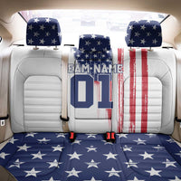 Motocross Rider Graphic Dirtbike Racing Back Car Seat Cover with Distressed American Flag and Custom Number - Wonder Print Shop