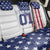 Motocross Rider Graphic Dirtbike Racing Back Car Seat Cover with Distressed American Flag and Custom Number - Wonder Print Shop