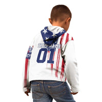 Motocross Rider Graphic Dirtbike Racing Kid Hoodie with Distressed American Flag and Custom Number - Wonder Print Shop