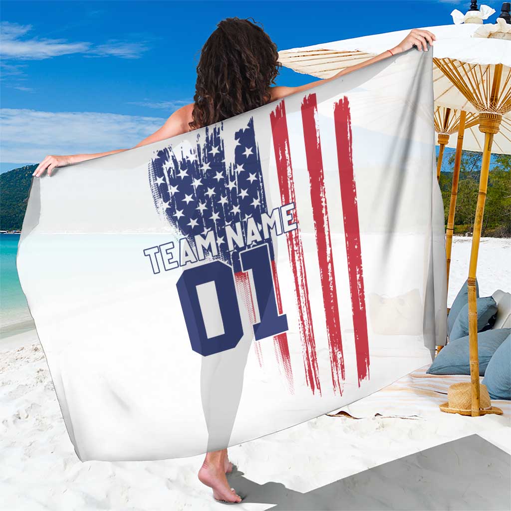 Motocross Rider Graphic Dirtbike Racing Sarong with Distressed American Flag and Custom Number - Wonder Print Shop