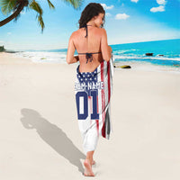 Motocross Rider Graphic Dirtbike Racing Sarong with Distressed American Flag and Custom Number - Wonder Print Shop