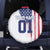 Motocross Rider Graphic Dirtbike Racing Spare Tire Cover with Distressed American Flag and Custom Number - Wonder Print Shop