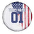 Motocross Rider Graphic Dirtbike Racing Spare Tire Cover with Distressed American Flag and Custom Number - Wonder Print Shop