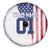 Motocross Rider Graphic Dirtbike Racing Spare Tire Cover with Distressed American Flag and Custom Number - Wonder Print Shop