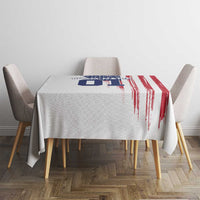 Motocross Rider Graphic Dirtbike Racing Tablecloth with Distressed American Flag and Custom Number - Wonder Print Shop