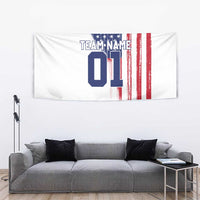 Motocross Rider Graphic Dirtbike Racing Tapestry with Distressed American Flag and Custom Number - Wonder Print Shop