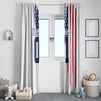 Motocross Rider Graphic Dirtbike Racing Window Curtain with Distressed American Flag and Custom Number - Wonder Print Shop