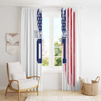 Motocross Rider Graphic Dirtbike Racing Window Curtain with Distressed American Flag and Custom Number - Wonder Print Shop