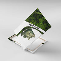 Crappie Fishing Green Camo Canvas Wall Art with Leaf Camouflage and Custom Name Design - Wonder Print Shop