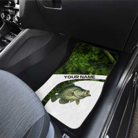 Crappie Fishing Green Camo Car Mats with Leaf Camouflage and Custom Name Design - Wonder Print Shop