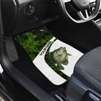 Crappie Fishing Green Camo Car Mats with Leaf Camouflage and Custom Name Design - Wonder Print Shop