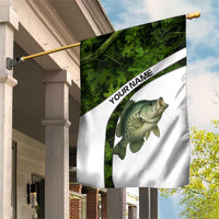 Crappie Fishing Green Camo Garden Flag with Leaf Camouflage and Custom Name Design - Wonder Print Shop