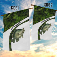 Crappie Fishing Green Camo Garden Flag with Leaf Camouflage and Custom Name Design - Wonder Print Shop